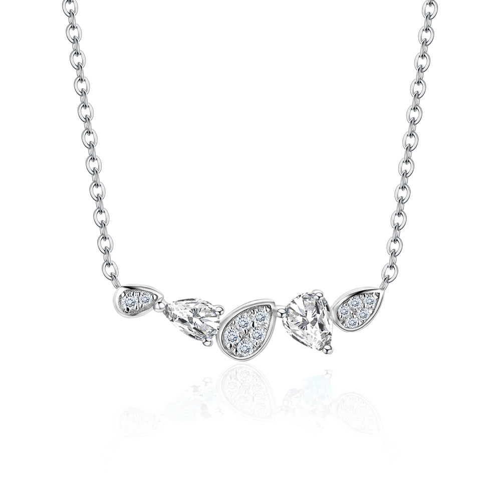 Sterling silver necklace cross chain summer light luxury moissanite necklace