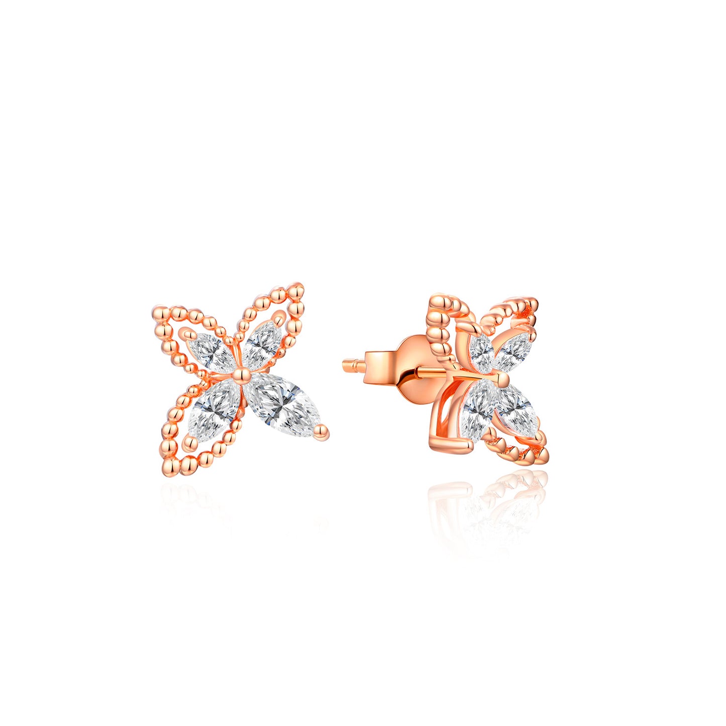 Fashion Simple Sterling Silver Earrings Premium Hundred Earrings Niche Butterfly Moissanite Earrings