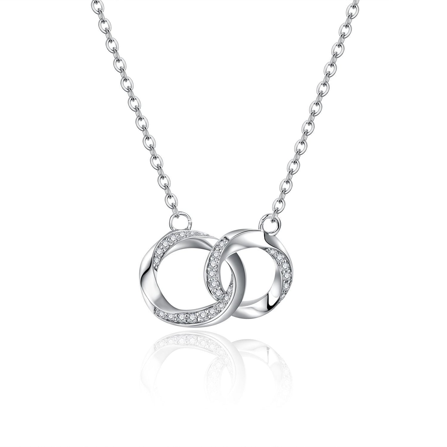 Moebius Necklace Rose Gold Simple and High-end Versatile Moissanite Necklace for Couples