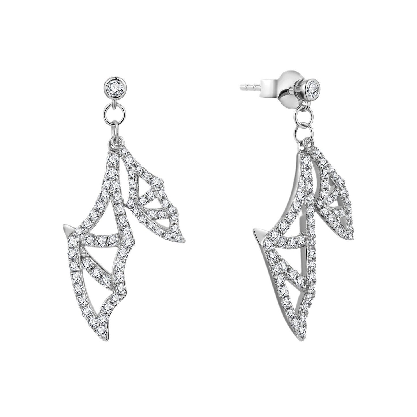 New Halloween earrings popular jewelry spooky bat moissanite diamond earrings 925 silver
