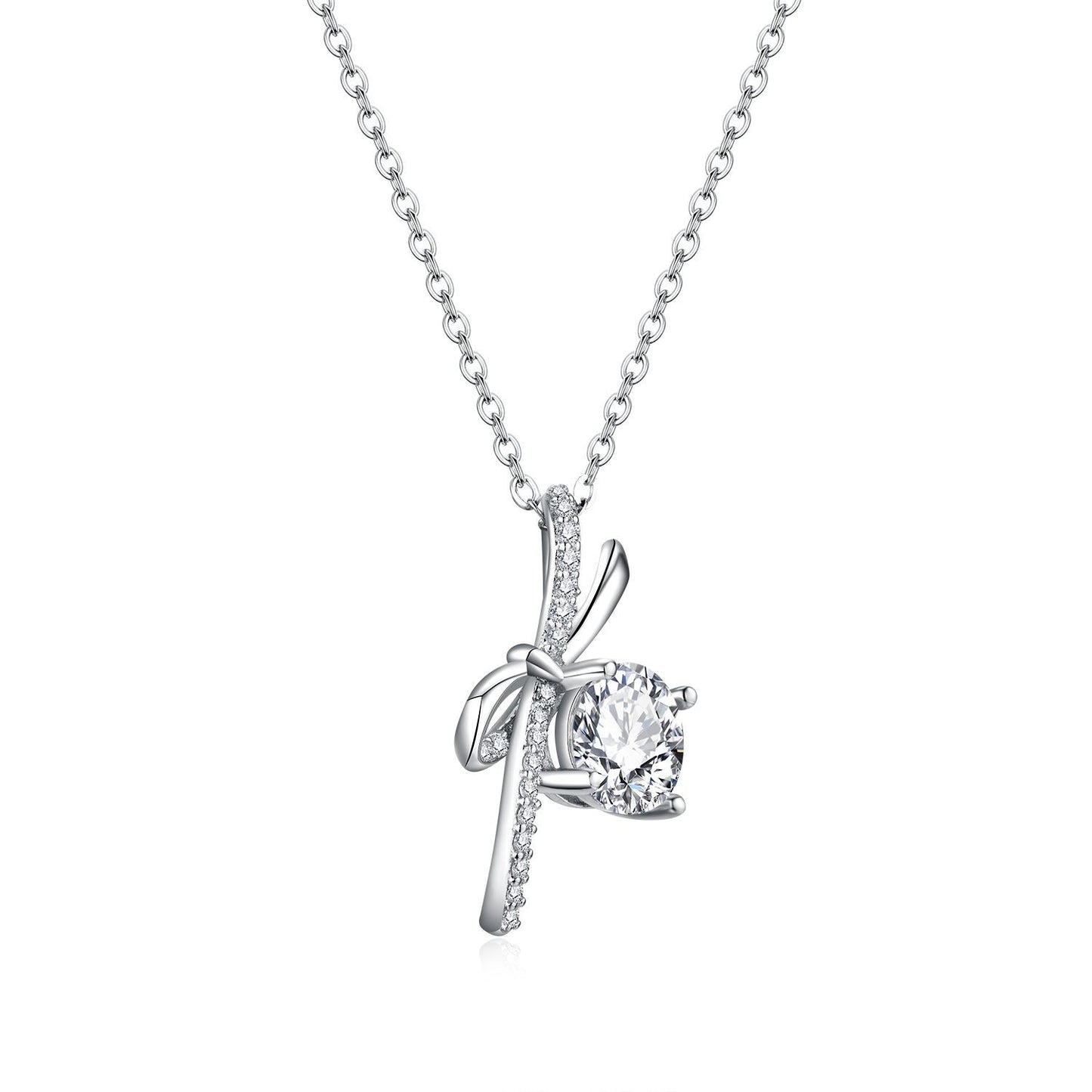 New Butterfly Sterling Silver Necklace Niche Pendant Gift Moissanite Necklace