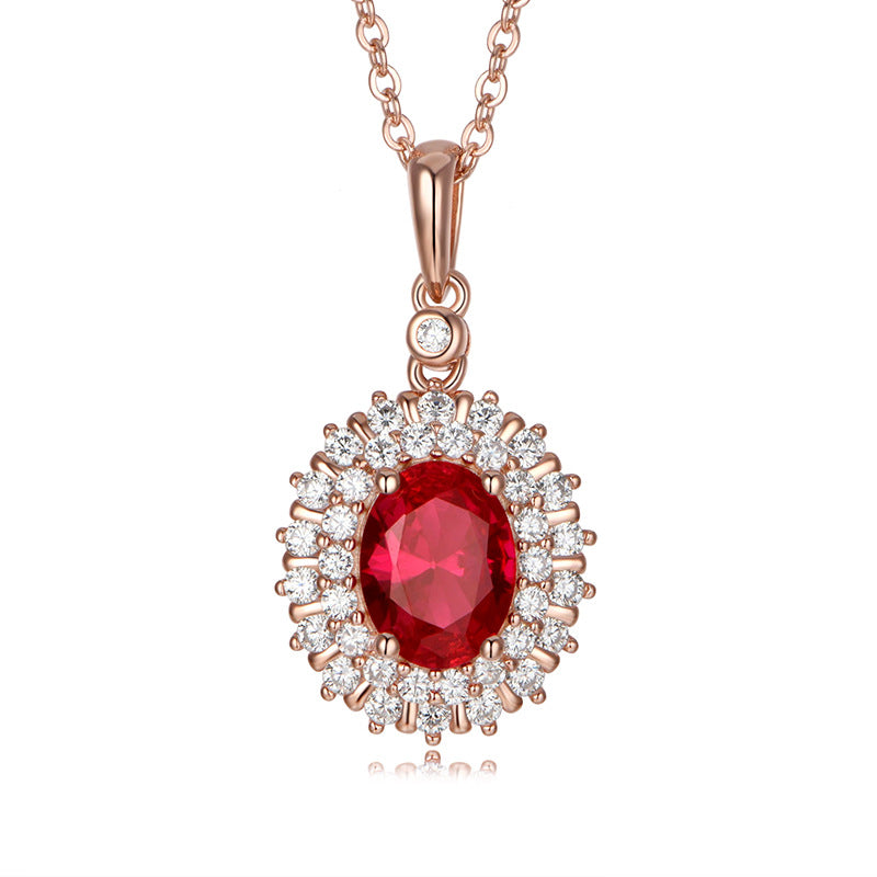 New Elegant Vintage Ruby Necklace Cultivated Ruby Pendant