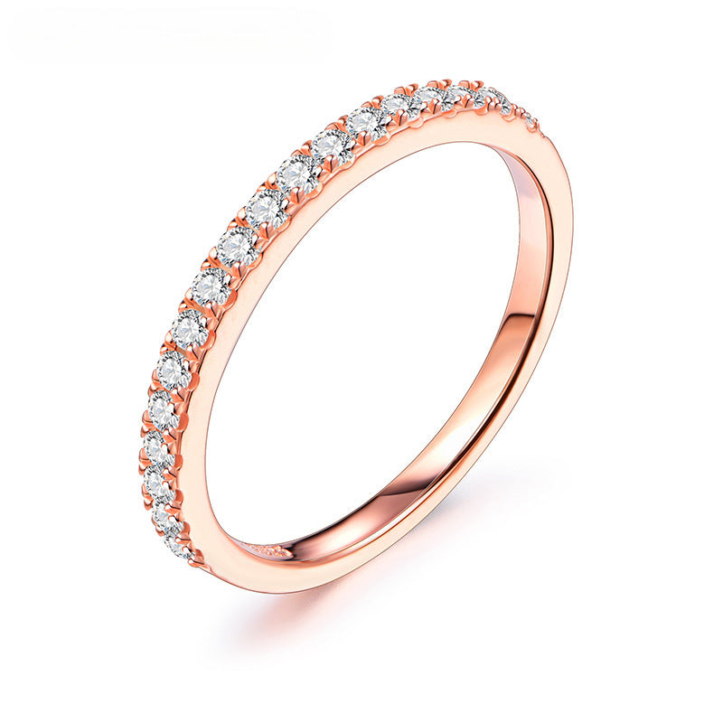 S925 Silver Jewelry Sterling Silver Ring Moissanite Ring Jewelry Fashion Simple Senior