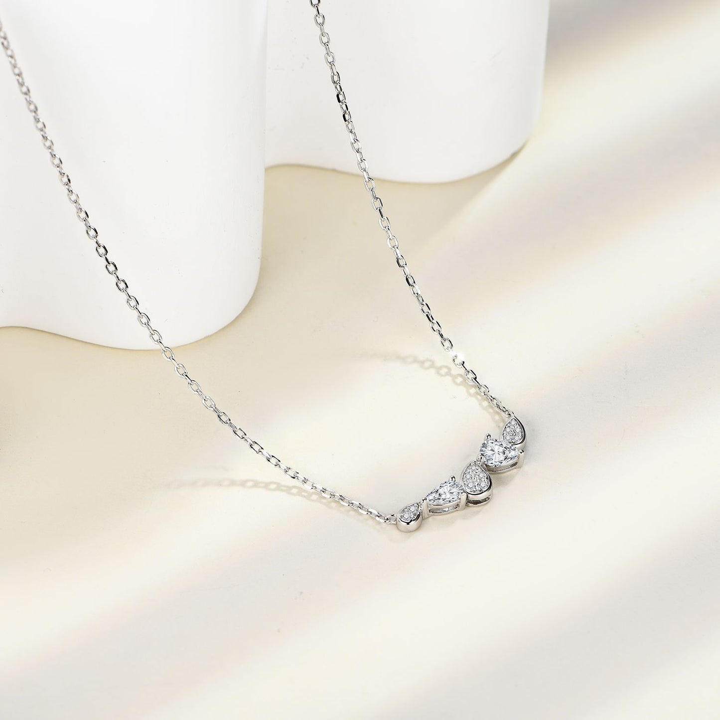 Sterling silver necklace cross chain summer light luxury moissanite necklace