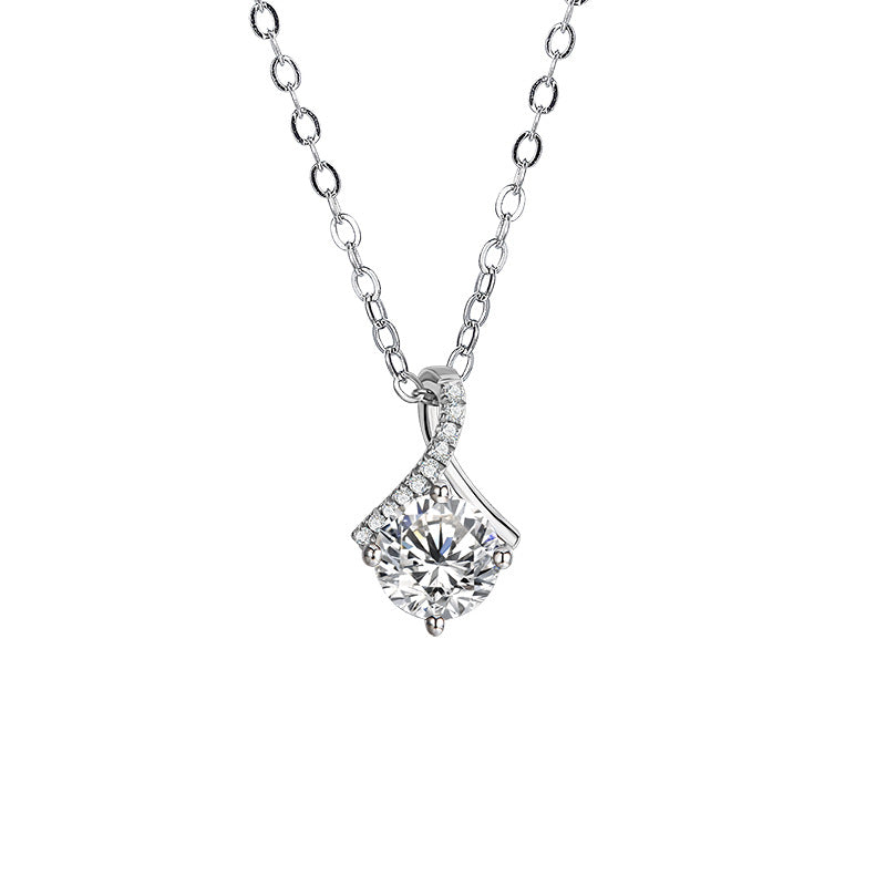 One carat Netflix with the same spirit of commuting S925 moissanite diamond necklace