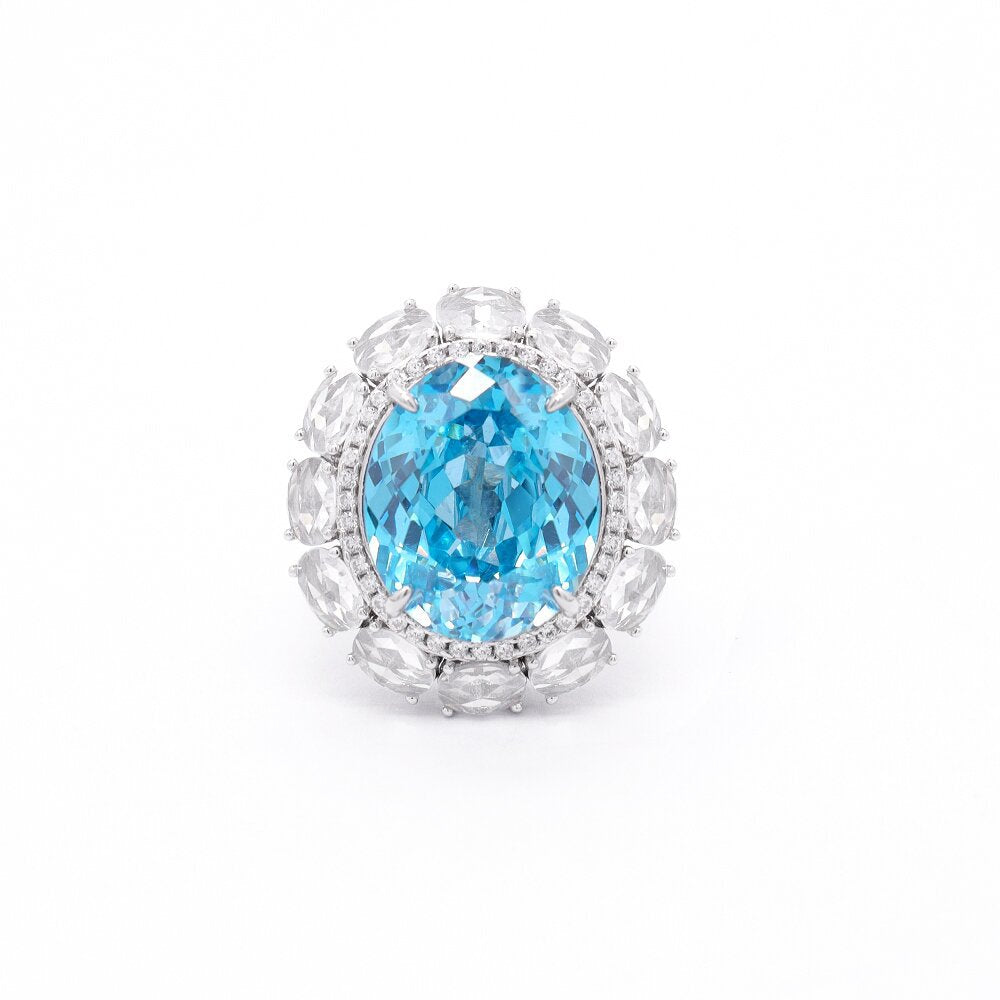 Sapphire Paraiba Blue Ring Synthetic Zirconia