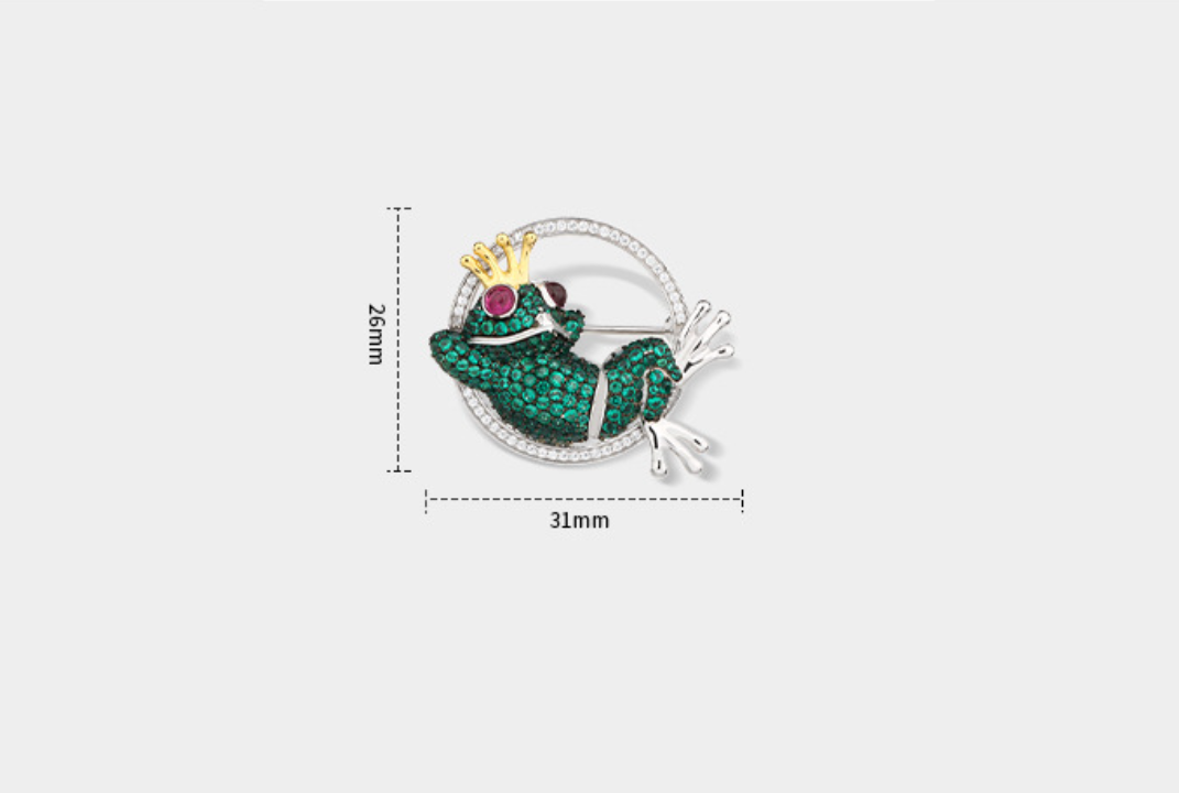 Frog Crown Diamond Brooch Niche Versatile High-end Corsage