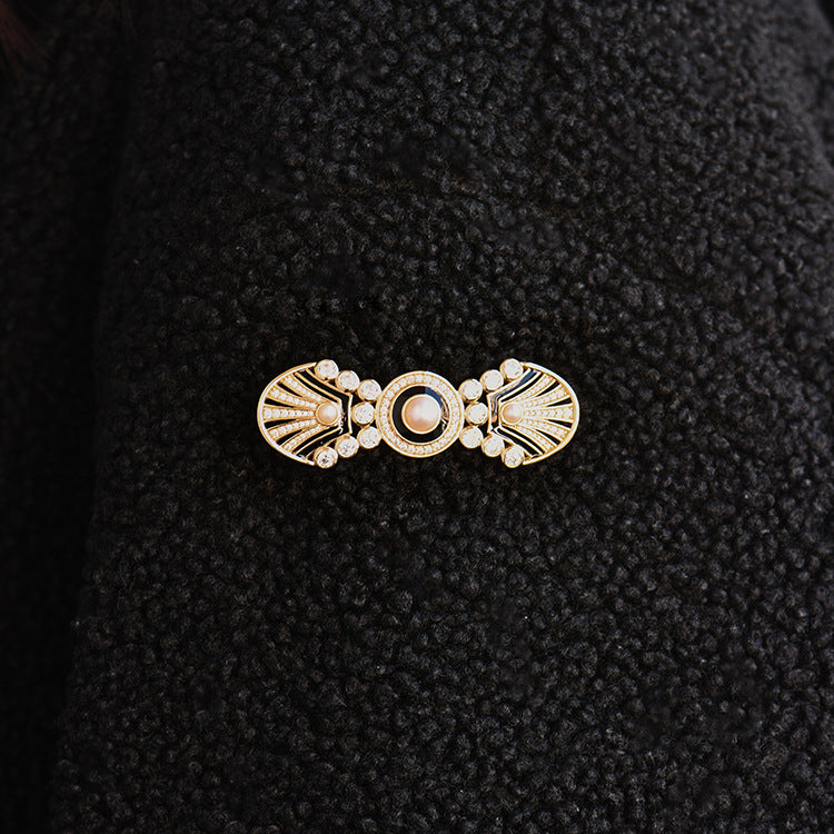 Vintage Natural Freshwater Pearl Sterling Silver Gold Plated Brooch