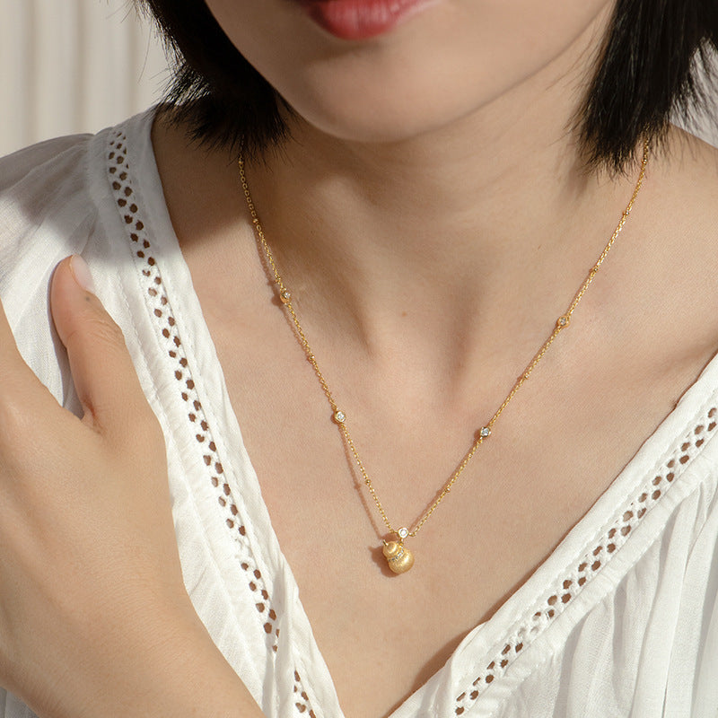 Gourd Lasso Original Design Silver Necklace