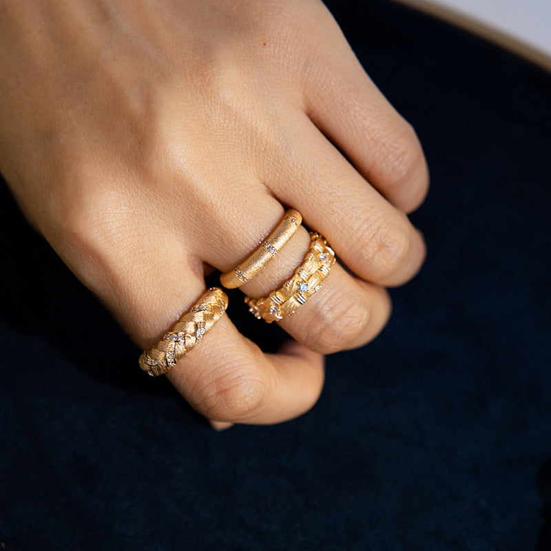 Vintage Medieval Style Raffia Woven Ring