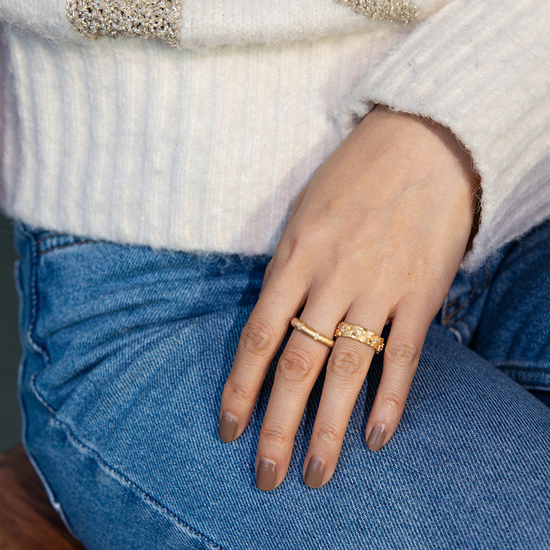 Vintage Medieval Style Raffia Woven Ring