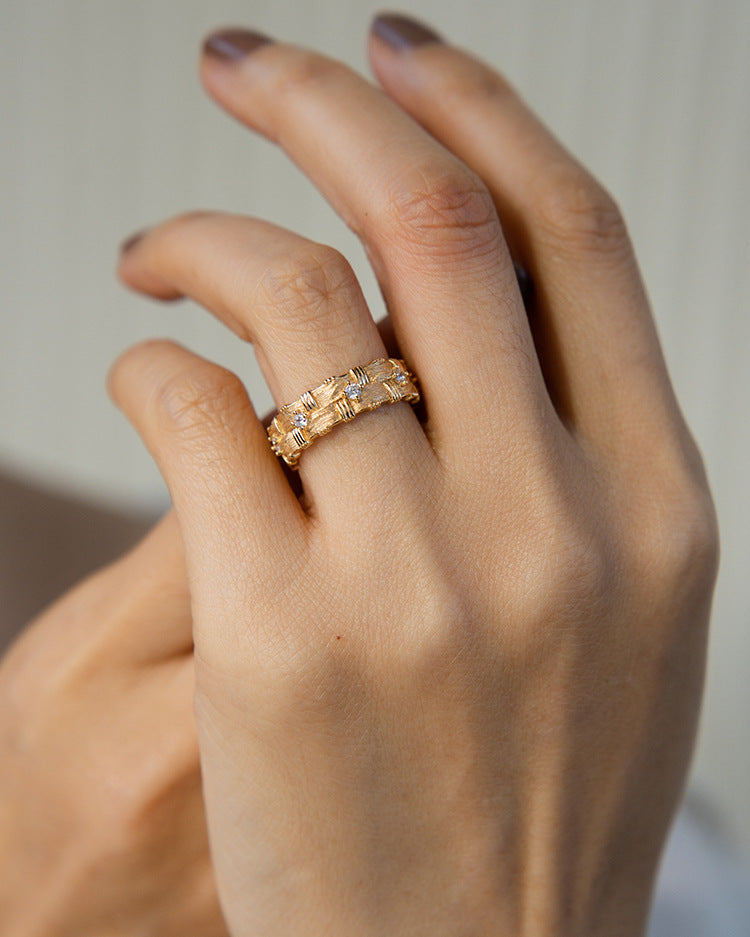 Vintage Medieval Style Raffia Woven Ring