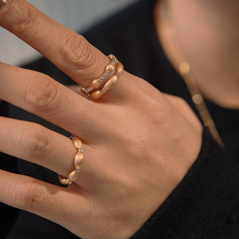 Beige Brushed Ring Luxury Fashion