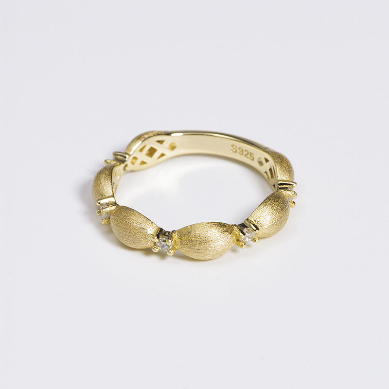 Beige Brushed Ring Luxury Fashion
