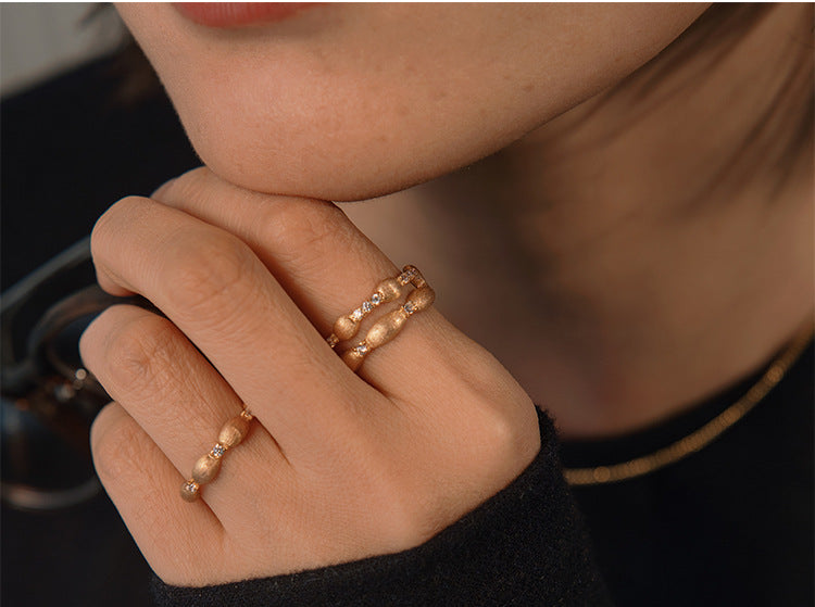 Beige Brushed Ring Luxury Fashion