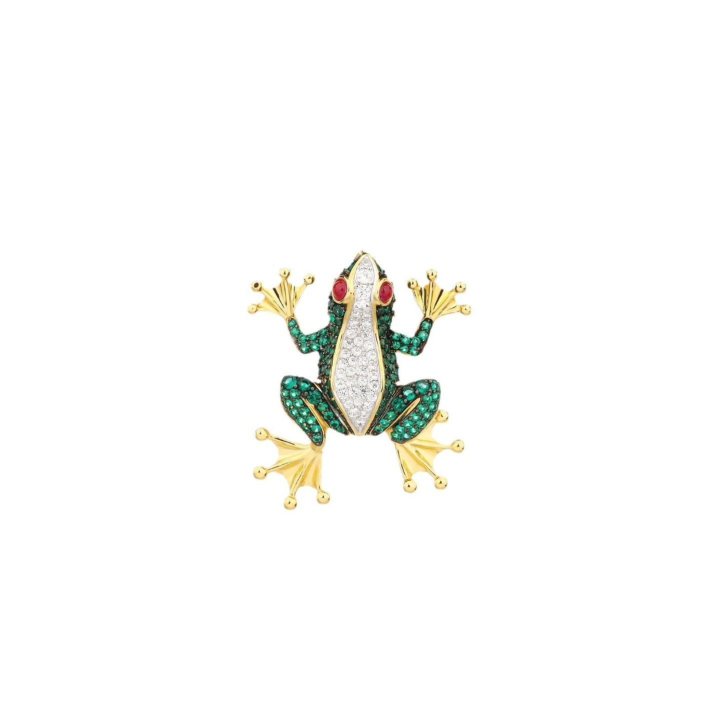 Green and Gold Frog Diamond Brooch Premium Hundred Corsages