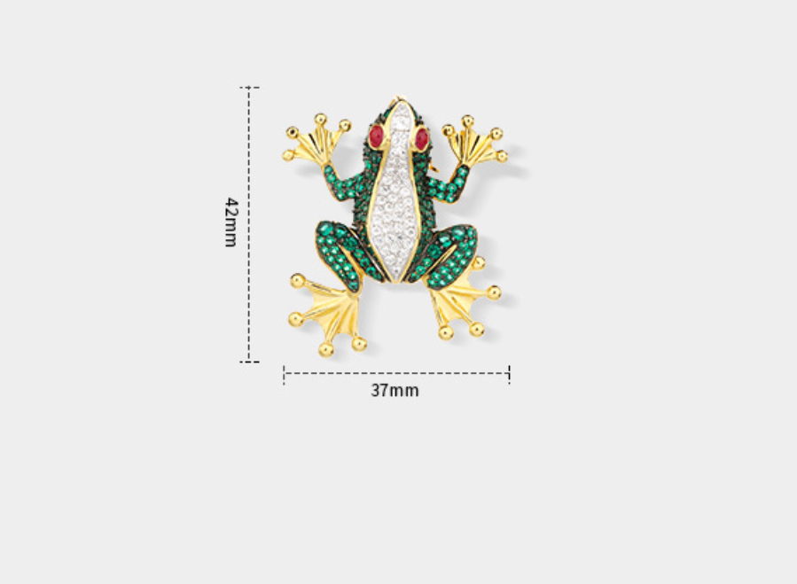 Green and Gold Frog Diamond Brooch Premium Hundred Corsages