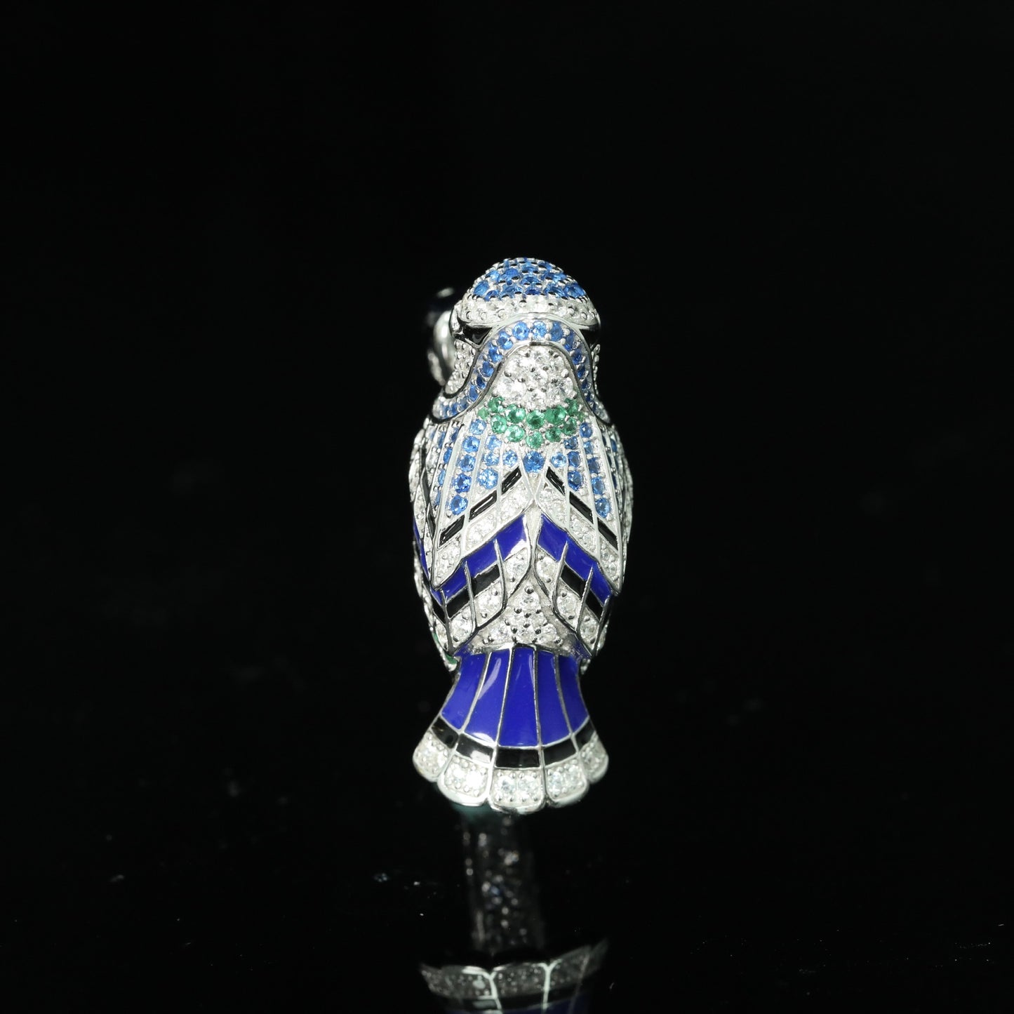 Royal Blue Animal Parrot Bird Tits Blue High Carbon Diamond Ring