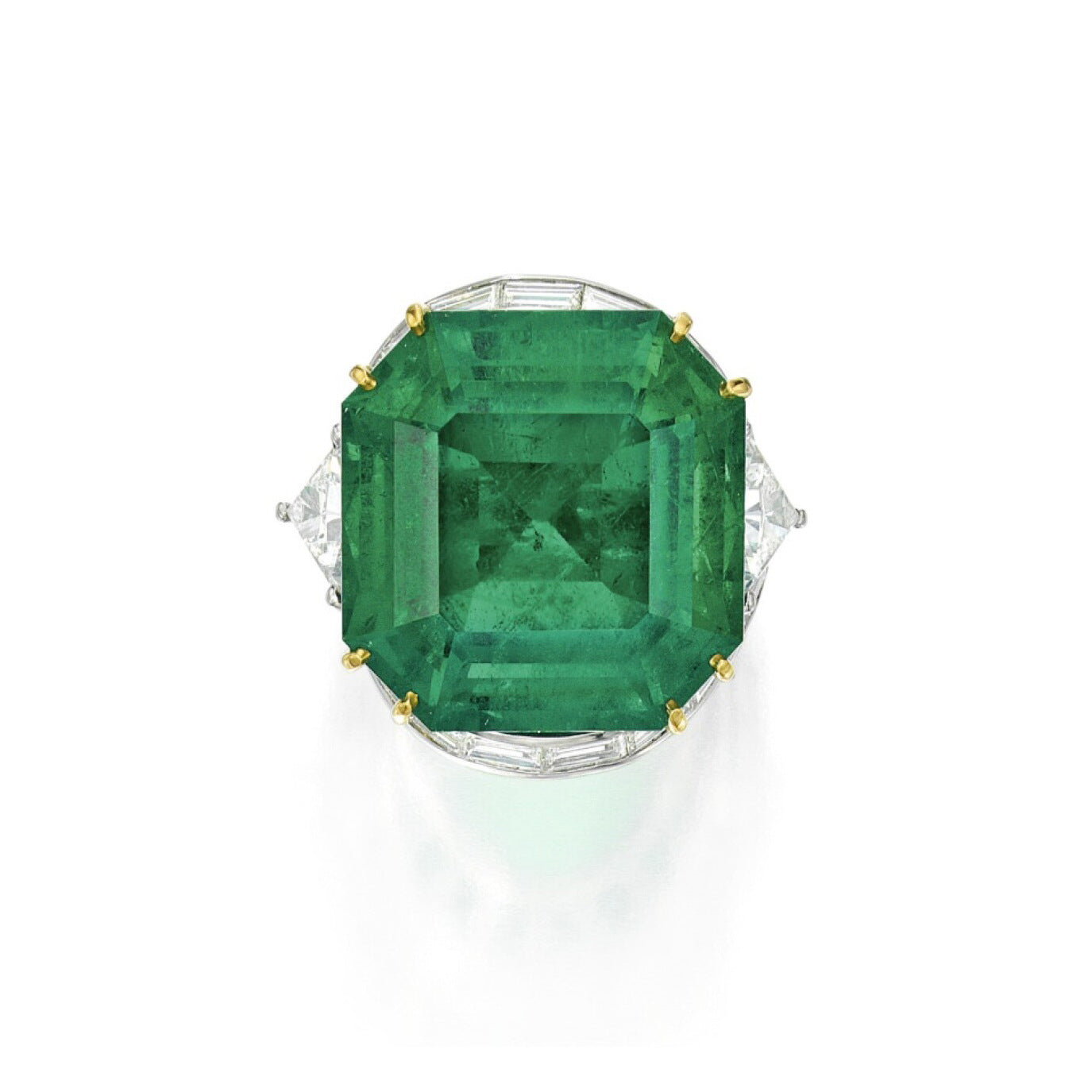 Muzo Green Deluxe T-Square High Carbon Diamond Ring