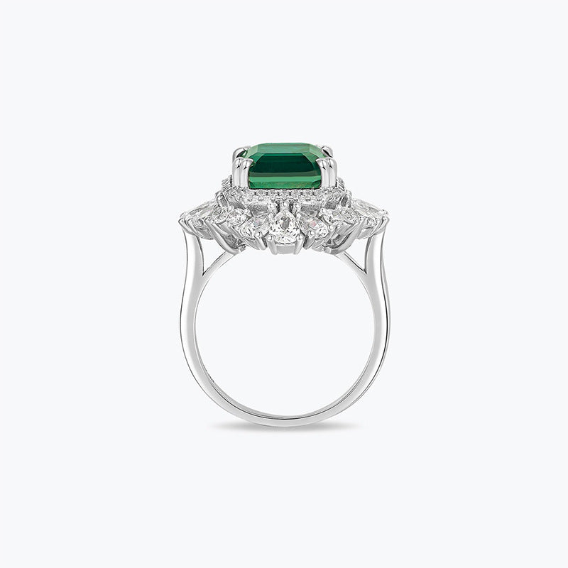 Square Synthetic Emerald 10*12mm Ring