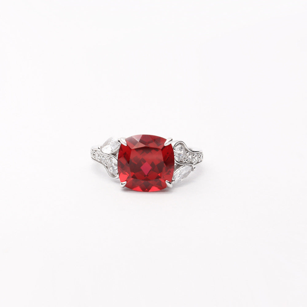 Ruby ring red corundum pigeon blood red ring