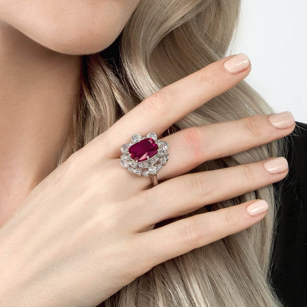 Natural pigeon's blood ruby ring