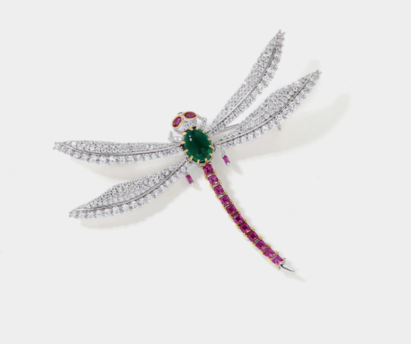 Red Dragonfly Diamond Brooch Haute Corsage