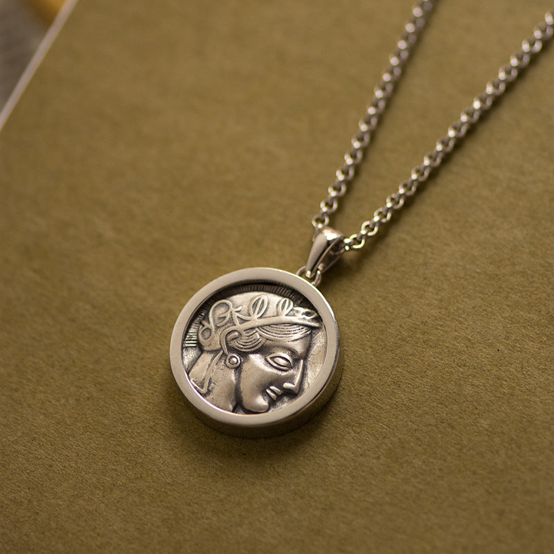 Hercules of the Wine God Ancient Coin 18K Gold Vintage Necklace