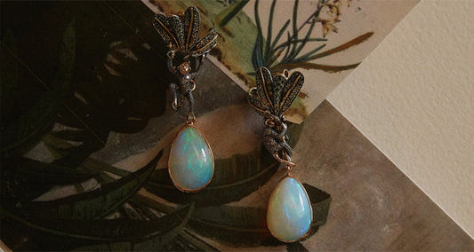 Handmade Opal Drop Earrings: Celebrating Natural Gemstone Beauty