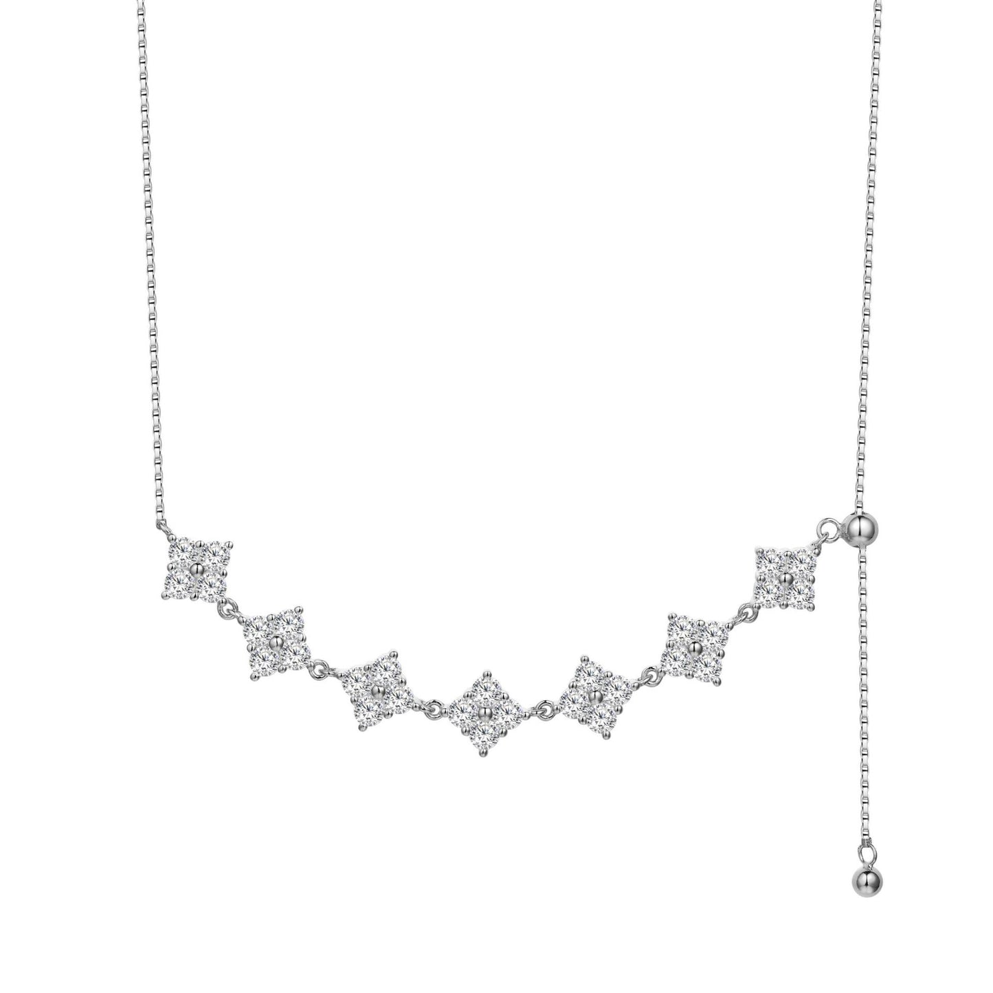 Full star necklace 925 silver D color moissanite necklace niche design ins style