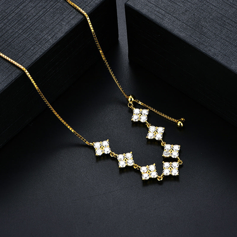 Full star necklace 925 silver D color moissanite necklace niche design ins style