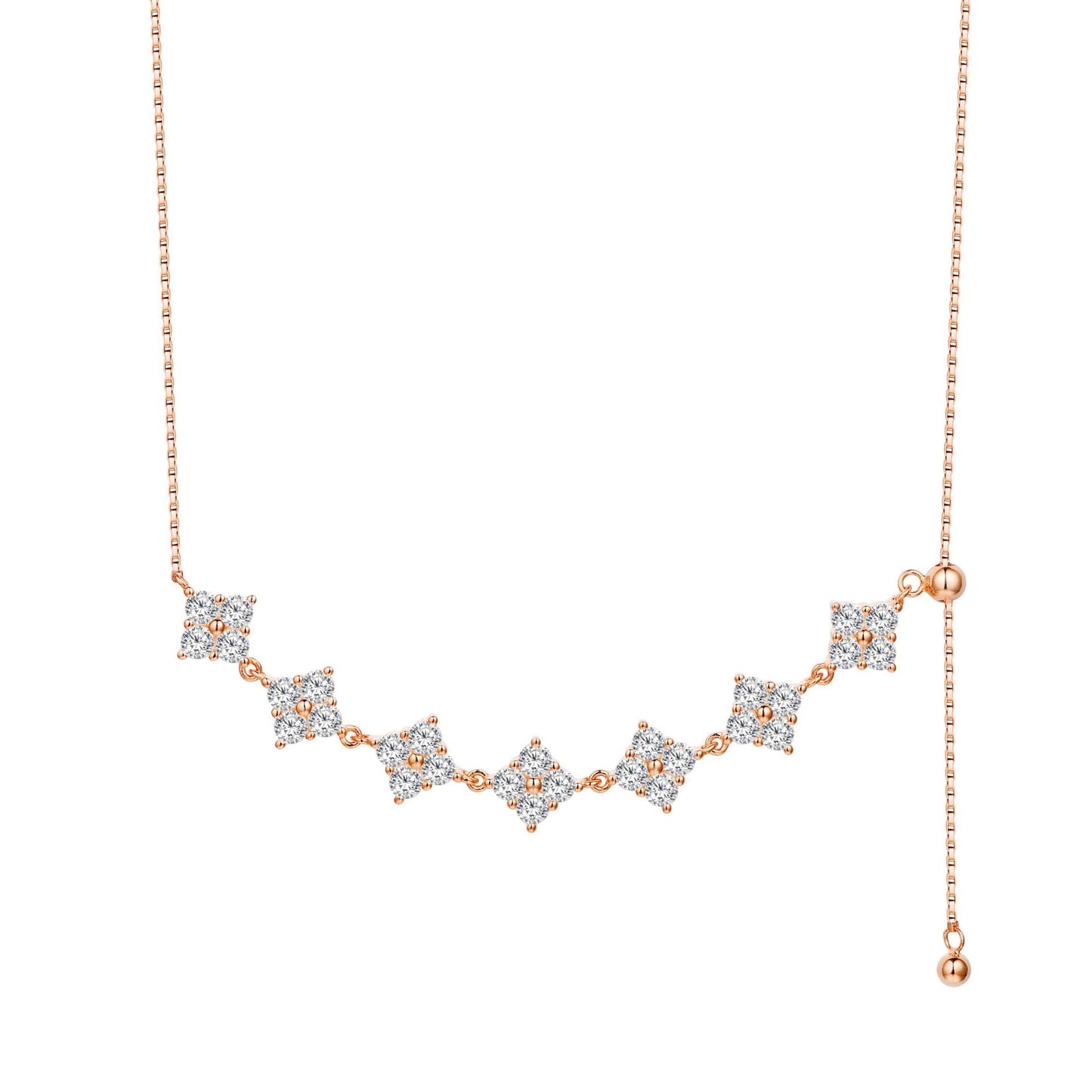 Full star necklace 925 silver D color moissanite necklace niche design ins style