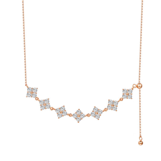 Full star necklace 925 silver D color moissanite necklace niche design ins style