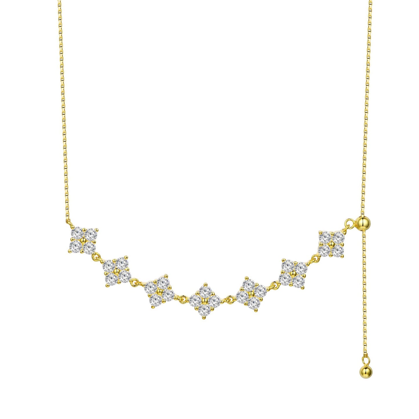 Full star necklace 925 silver D color moissanite necklace niche design ins style