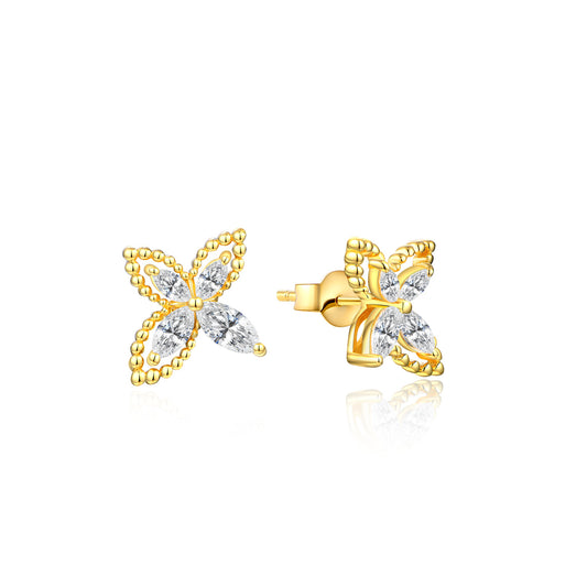 Fashion Simple Sterling Silver Earrings Premium Hundred Earrings Niche Butterfly Moissanite Earrings