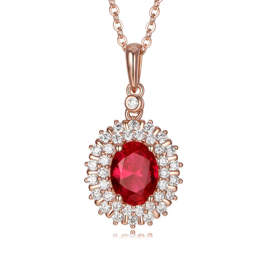 New Elegant Vintage Ruby Necklace Cultivated Ruby Pendant