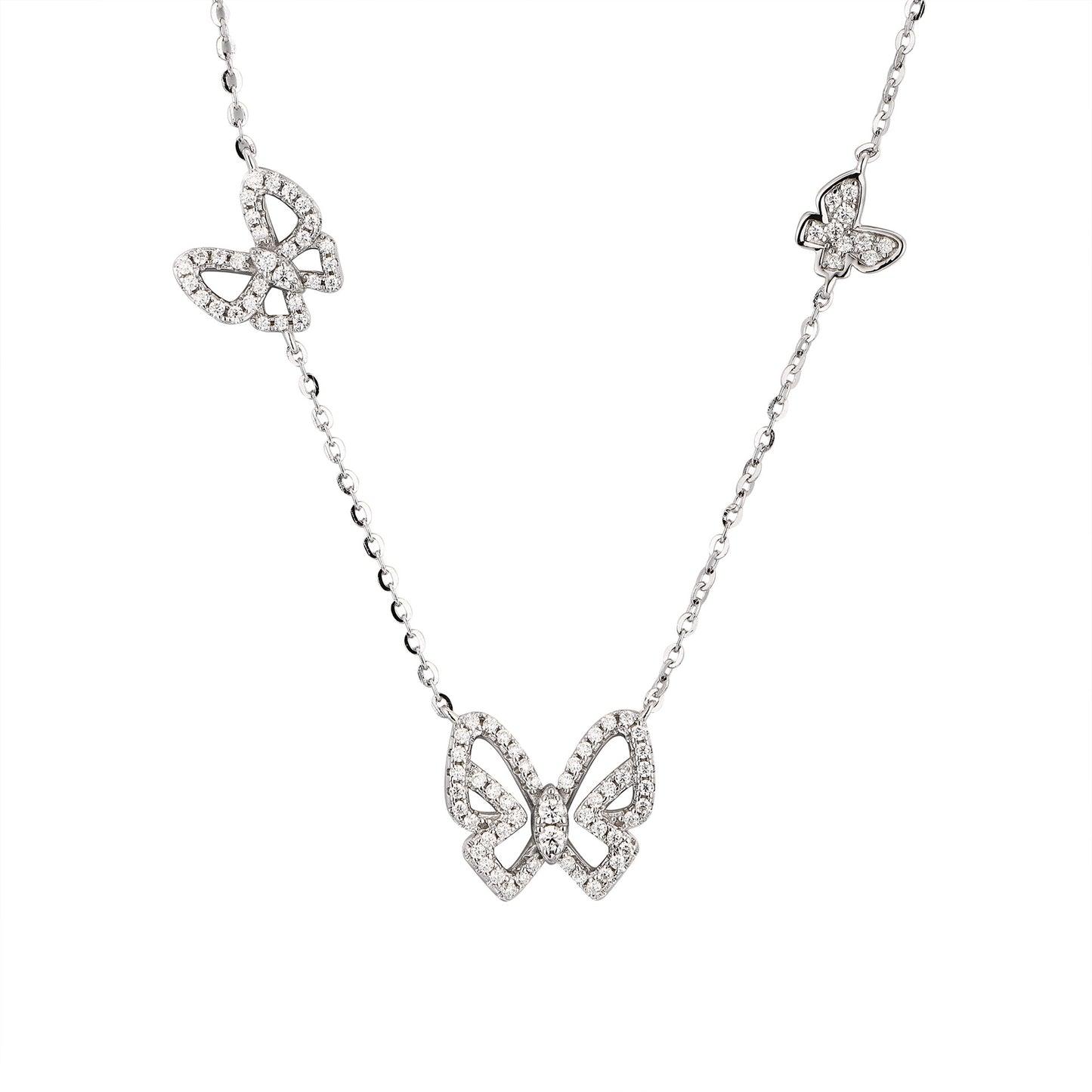 Sterling Silver Butterfly Necklace Niche Design Pendant New Moissanite Necklace