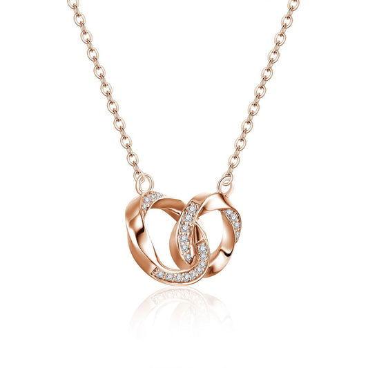 Moebius Necklace Rose Gold Simple and High-end Versatile Moissanite Necklace for Couples