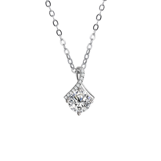 One carat Netflix with the same spirit of commuting S925 moissanite diamond necklace