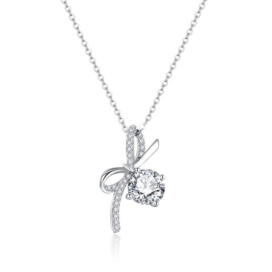 New Butterfly Sterling Silver Necklace Niche Pendant Gift Moissanite Necklace