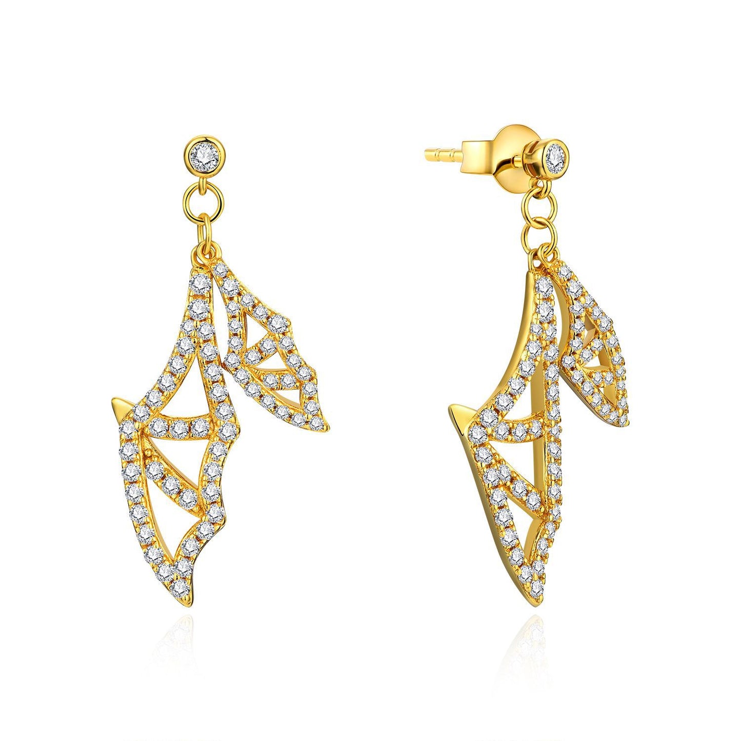 New Halloween earrings popular jewelry spooky bat moissanite diamond earrings 925 silver