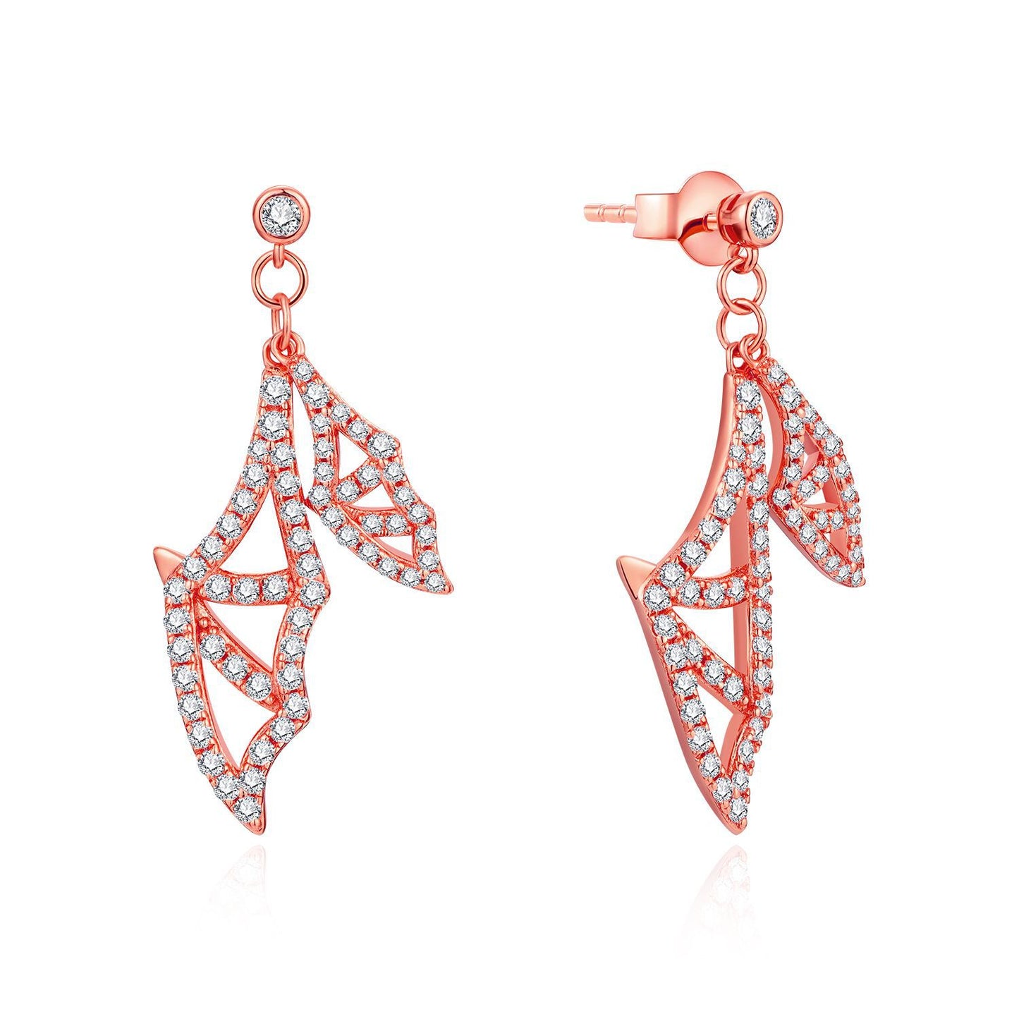 New Halloween earrings popular jewelry spooky bat moissanite diamond earrings 925 silver
