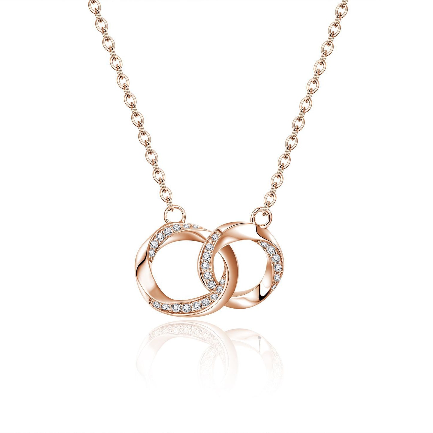 Moebius Necklace Rose Gold Simple and High-end Versatile Moissanite Necklace for Couples