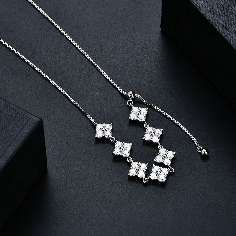 Full star necklace 925 silver D color moissanite necklace niche design ins style