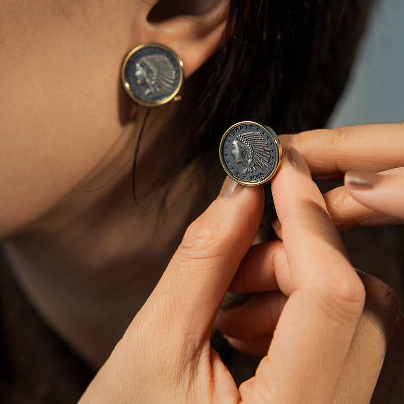 Indian Vintage Coin Ear Clips
