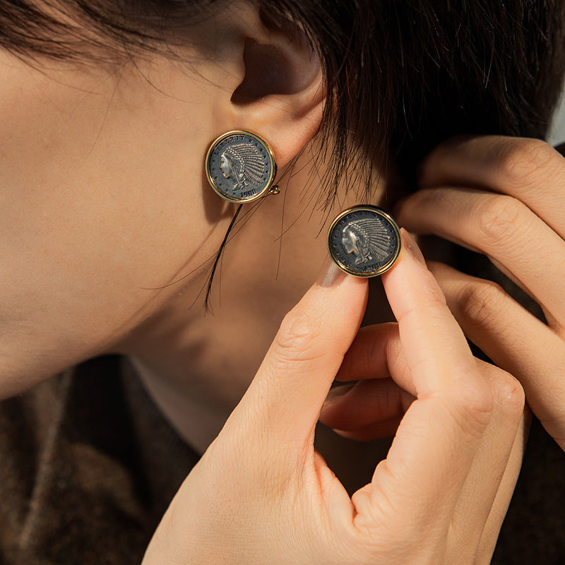 Indian Vintage Coin Ear Clips