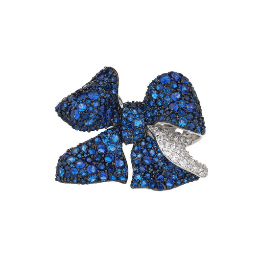 Bow Petal Diamond Brooch Blue Hundred High-end Corsage