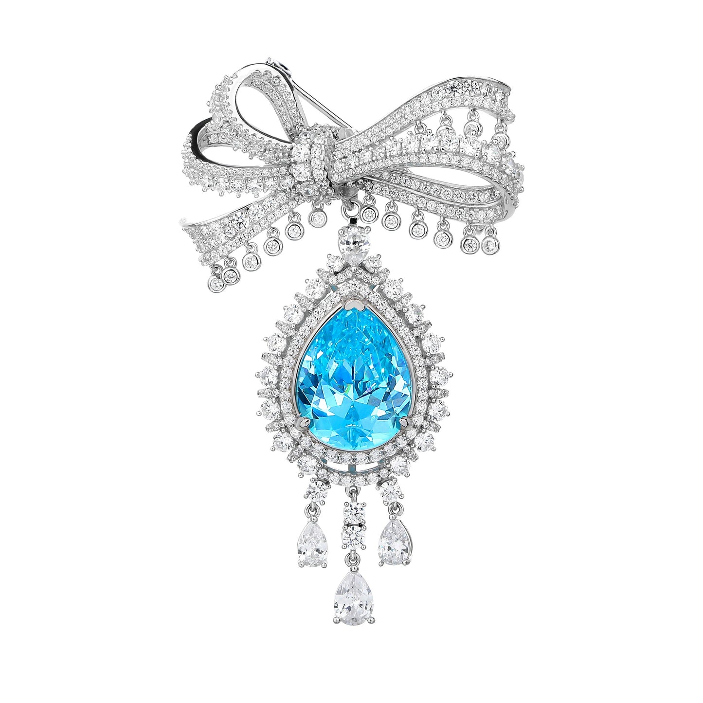 Diamond Ribbon Sapphire Brooch Diamond Elegant Corsage