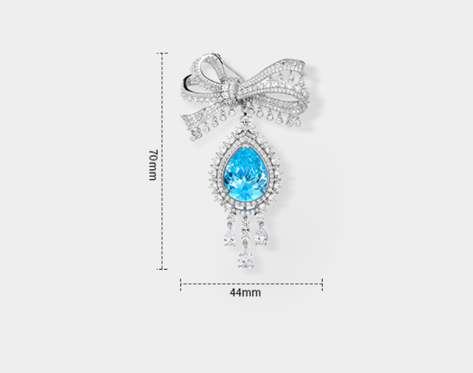 Diamond Ribbon Sapphire Brooch Diamond Elegant Corsage