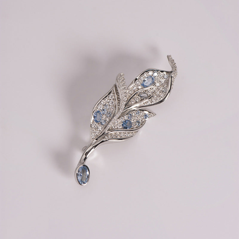 Sterling Silver Maple Leaf Brooch Summer Defense Pin